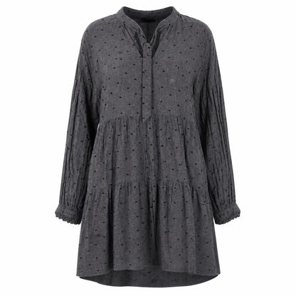 Zara Womens Grey Polka Dot Viscose A-Line Size S V-Neck Pullover