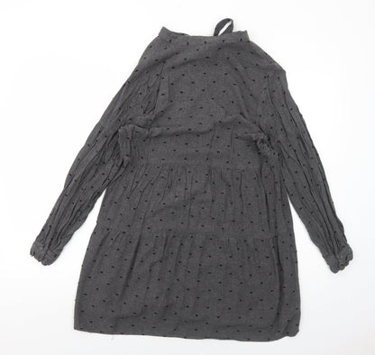 Zara Womens Grey Polka Dot Viscose A-Line Size S V-Neck Pullover