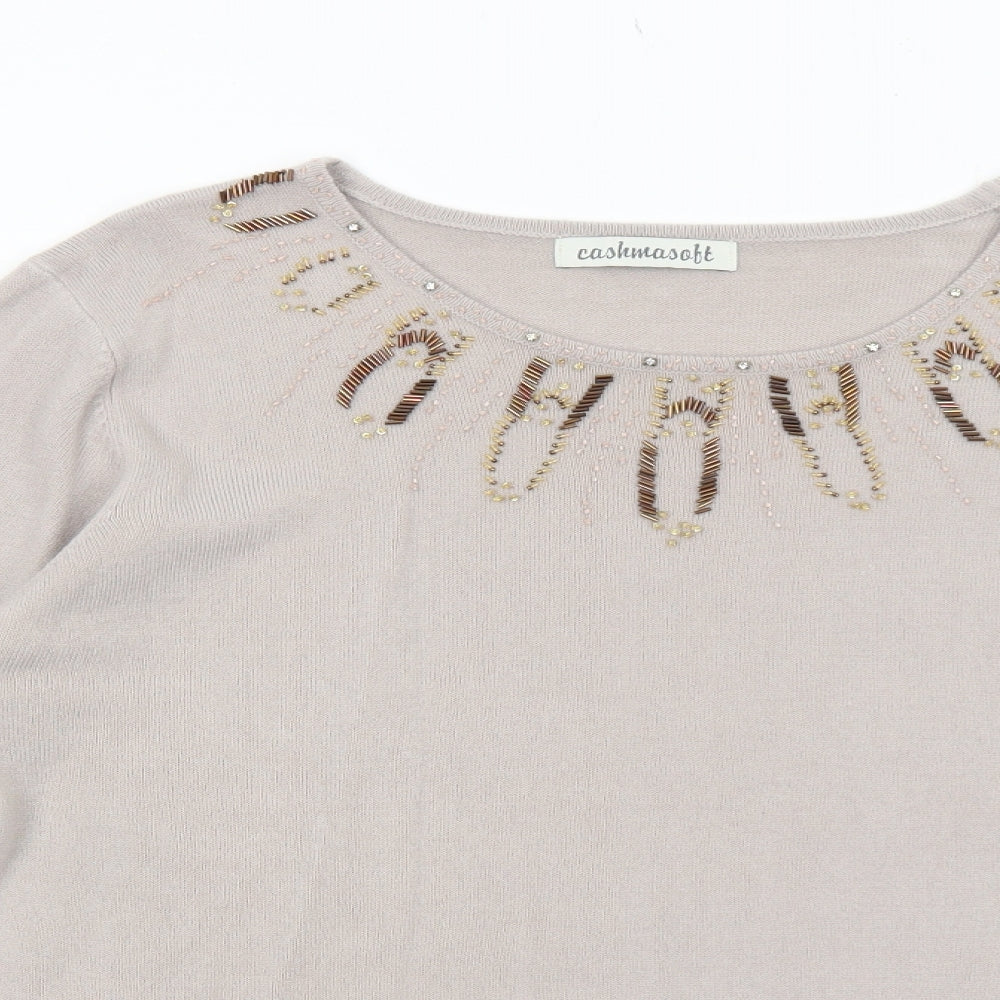 Womens UK Size XL Cashmasoft Beige Pullover Jumper