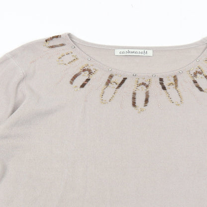 Womens UK Size XL Cashmasoft Beige Pullover Jumper