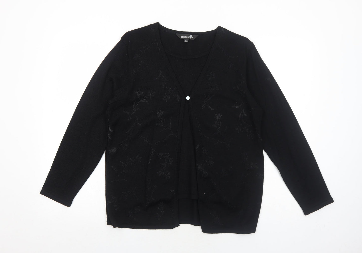 Womens UK Size S Debbie Morgan Black Cardigan Jumper