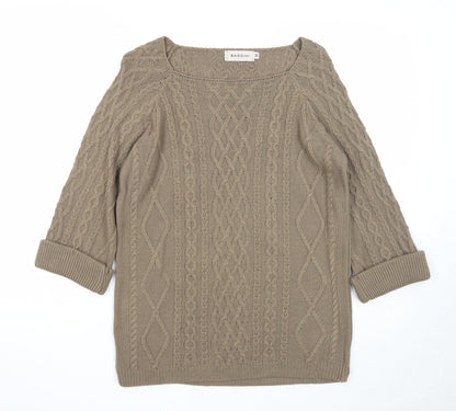 Womens UK Size M BASSINI Brown Pullover Jumper