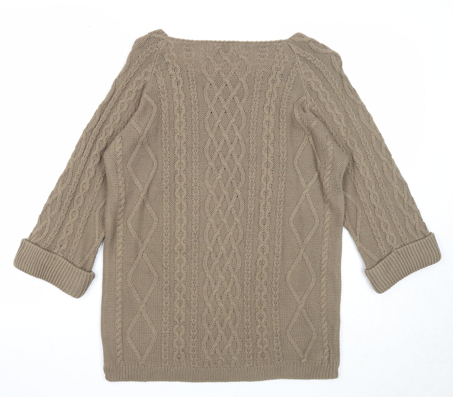 Womens UK Size M BASSINI Brown Pullover Jumper