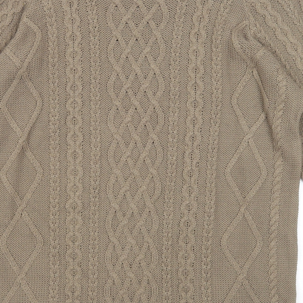 Womens UK Size M BASSINI Brown Pullover Jumper