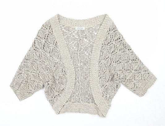 Look Womens Beige V-Neck Cotton Cardigan Jumper Size 12