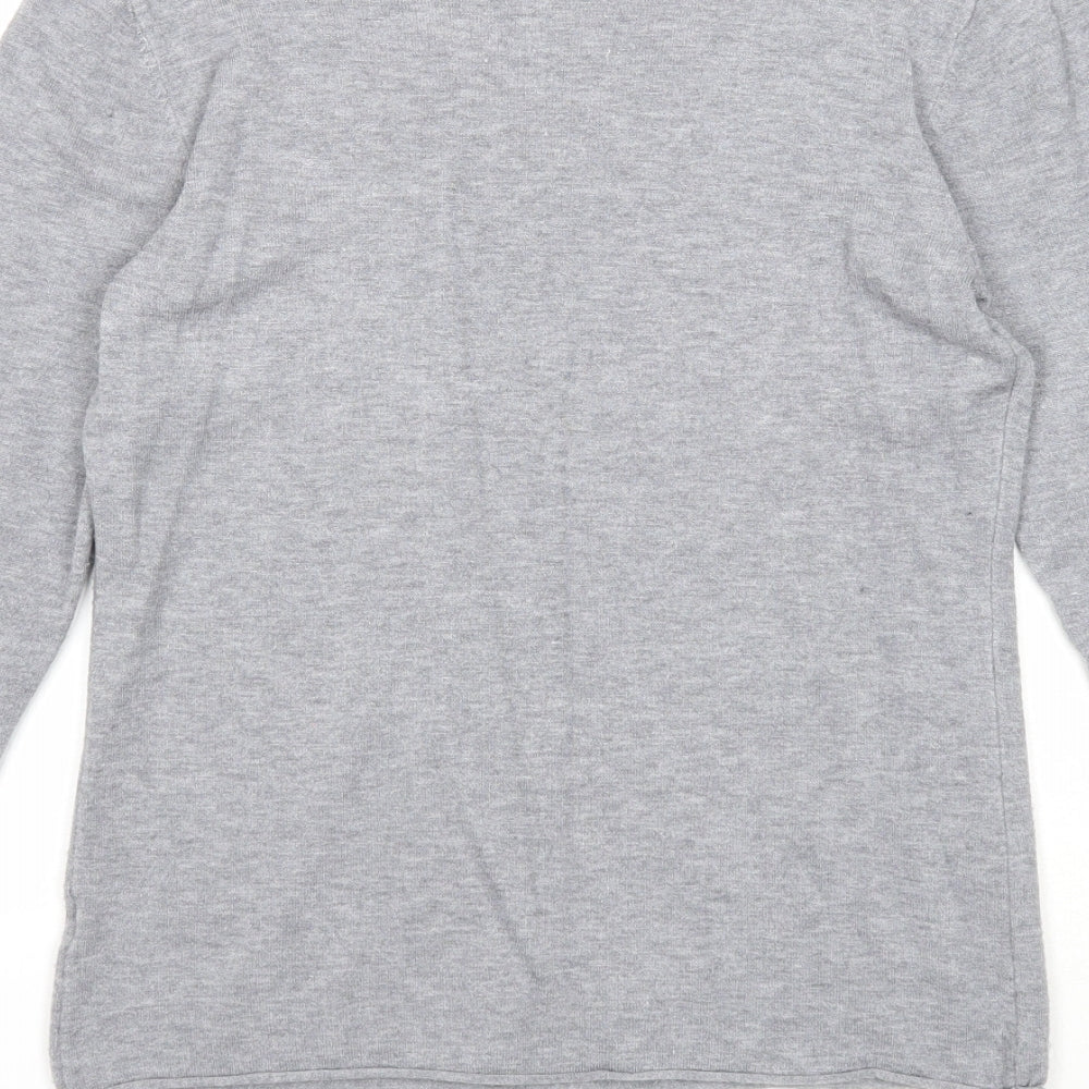 Marinello Womens Grey V-Neck Acrylic Pullover Jumper Size S