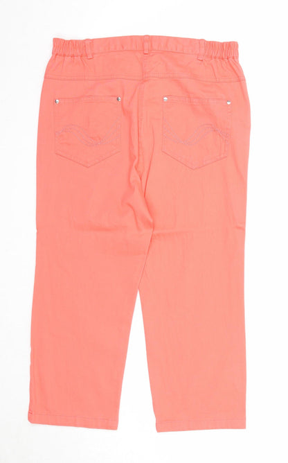 Wilkies Womens Pink Cotton Straight Jeans Size 10 Regular Zip