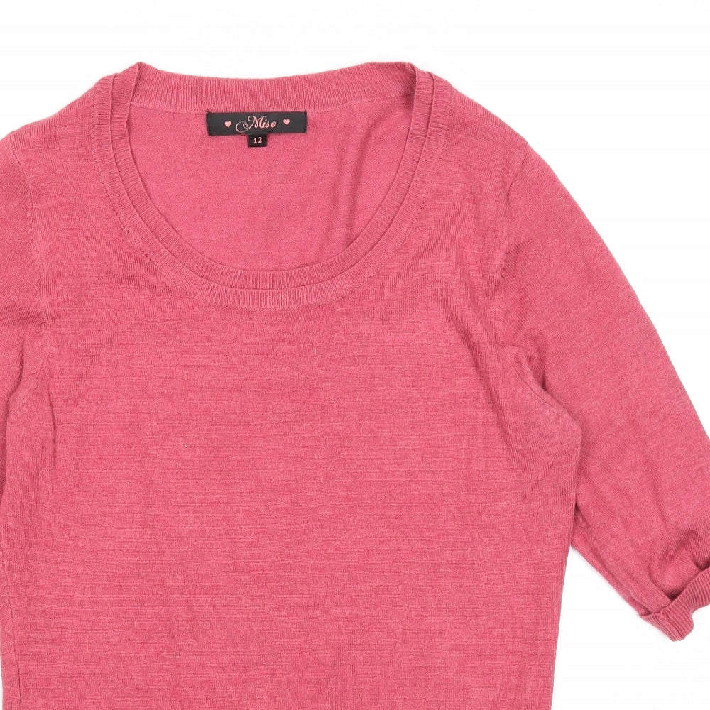 Womens UK Size 12 Miso Pink Pullover Jumper