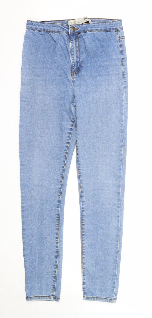 Denim & Co. Womens Blue Cotton Skinny Jeans Size 10 Regular Zip