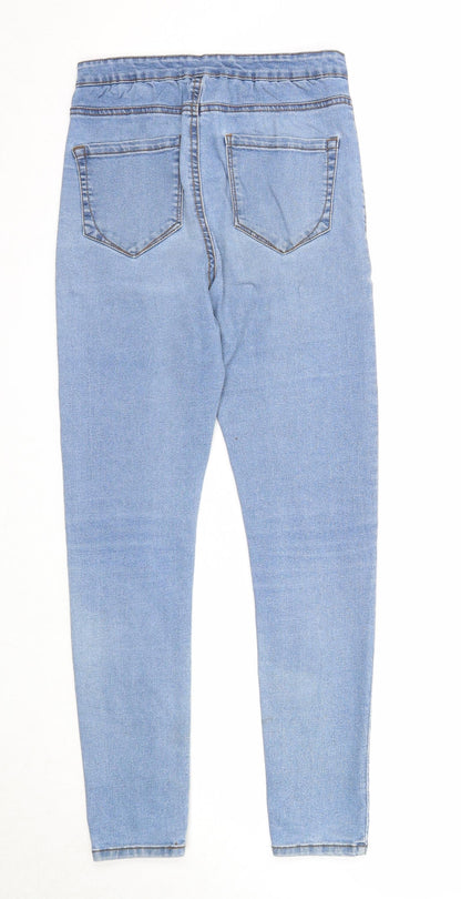 Denim & Co. Womens Blue Cotton Skinny Jeans Size 10 Regular Zip