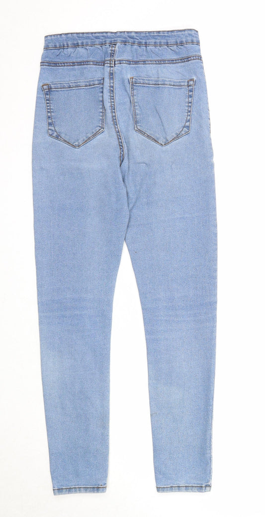 Denim & Co. Womens Blue Cotton Skinny Jeans Size 10 Regular Zip