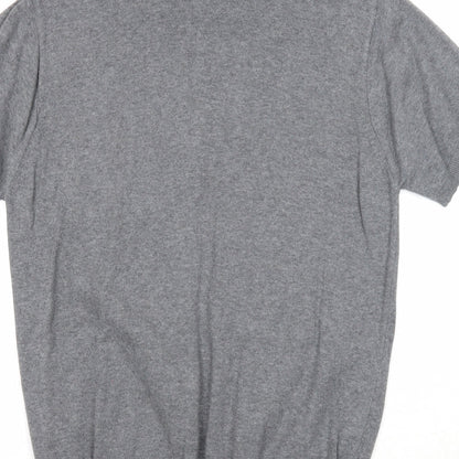 RV38 Mens Grey Cotton Polo Size M Collared Button