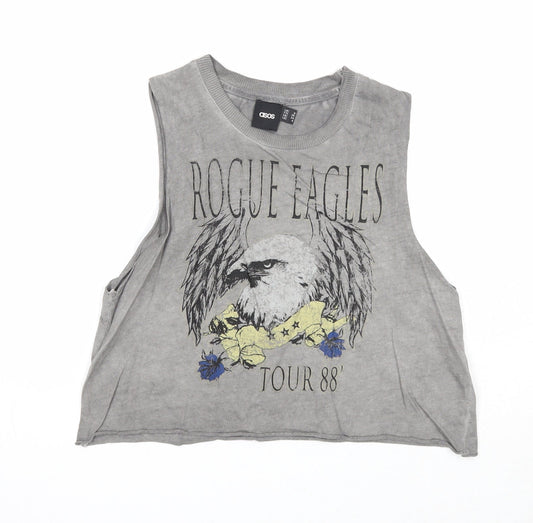 ASOS Womens Grey Cotton Basic Tank Size 8 Round Neck - Rogue Eagles