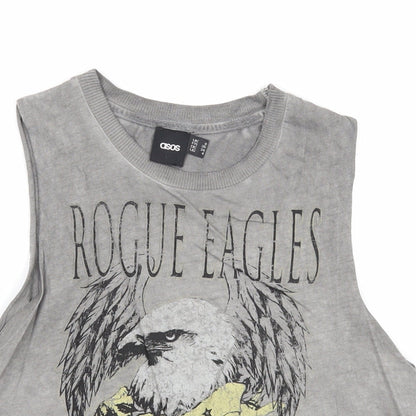 ASOS Womens Grey Cotton Basic Tank Size 8 Round Neck - Rogue Eagles