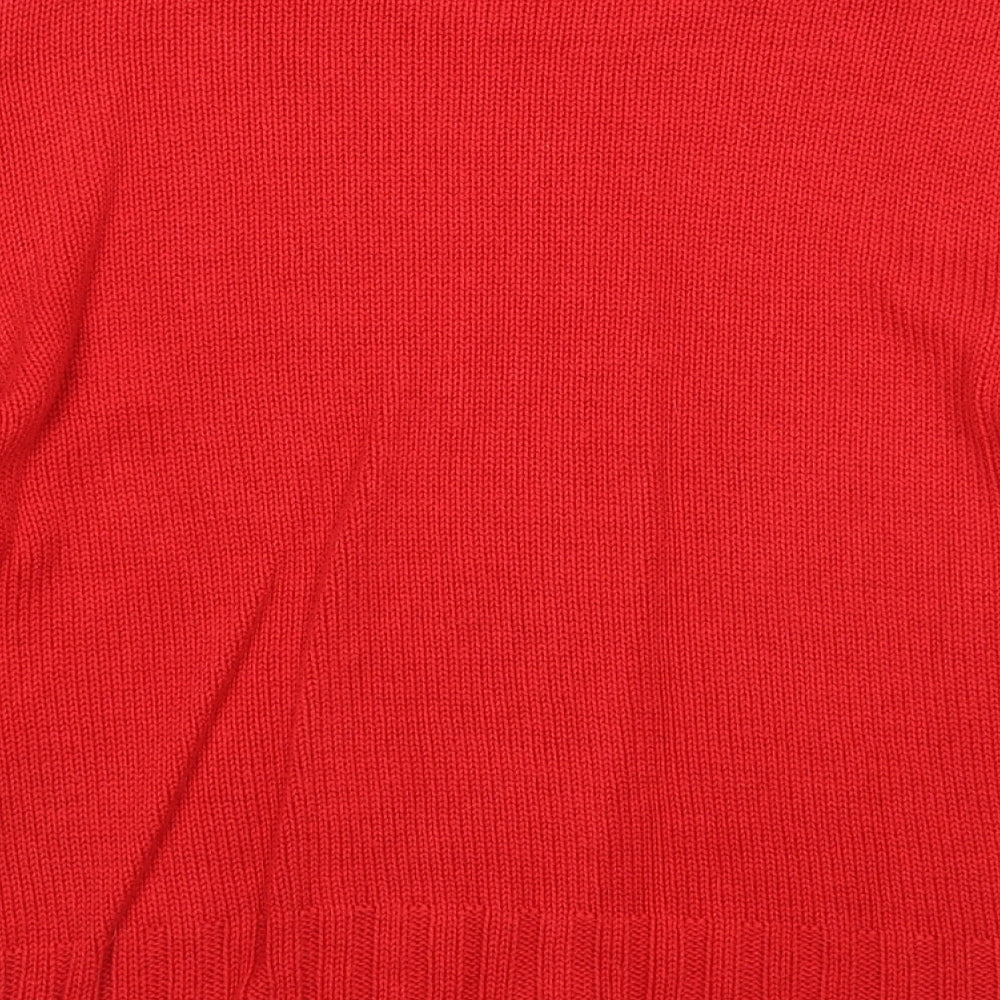 Skovhuus Womens Red Round Neck Cotton Pullover Jumper Size M