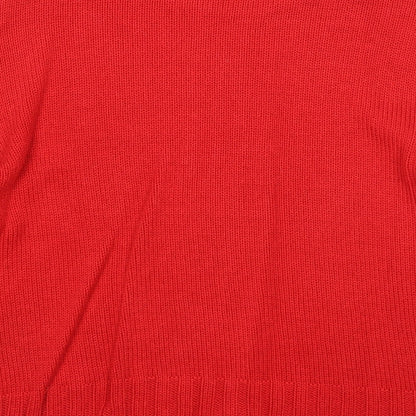Skovhuus Womens Red Round Neck Cotton Pullover Jumper Size M