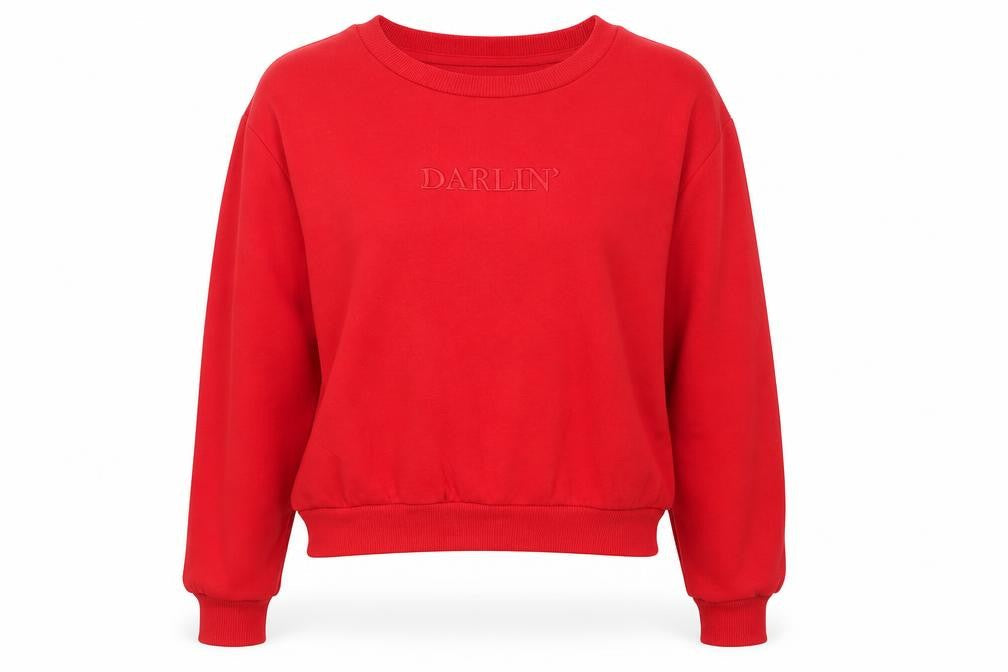Womens UK Size S Divided Red Pullover Sweatshirt