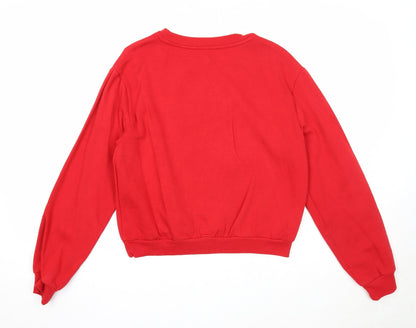 Divided Womens Red Cotton Pullover Sweatshirt Size S Pullover - Darlin