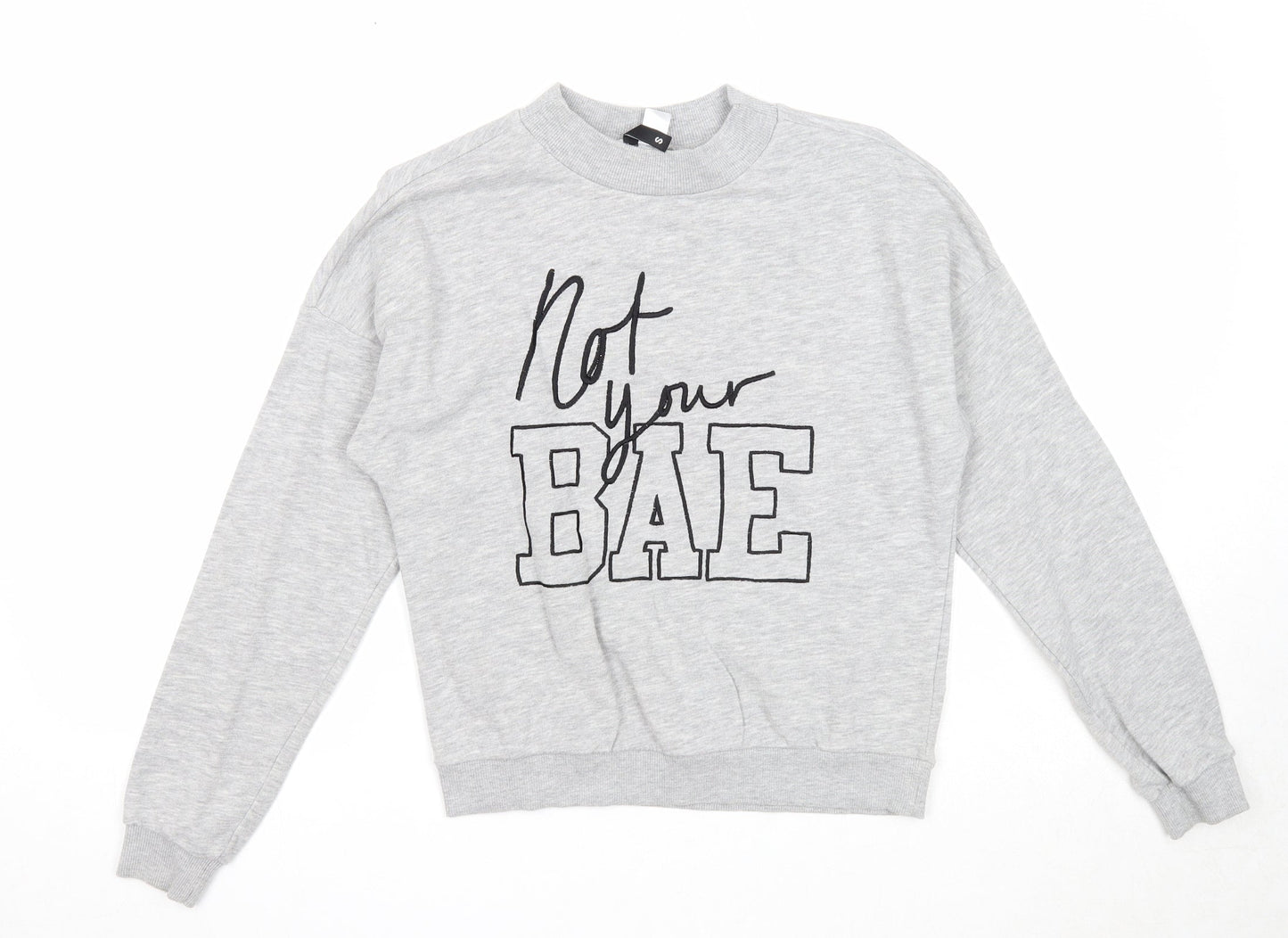 Divided Womens Grey Cotton Pullover Sweatshirt Size S Pullover - Not Your Bae