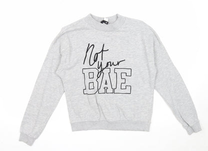 Divided Womens Grey Cotton Pullover Sweatshirt Size S Pullover - Not Your Bae