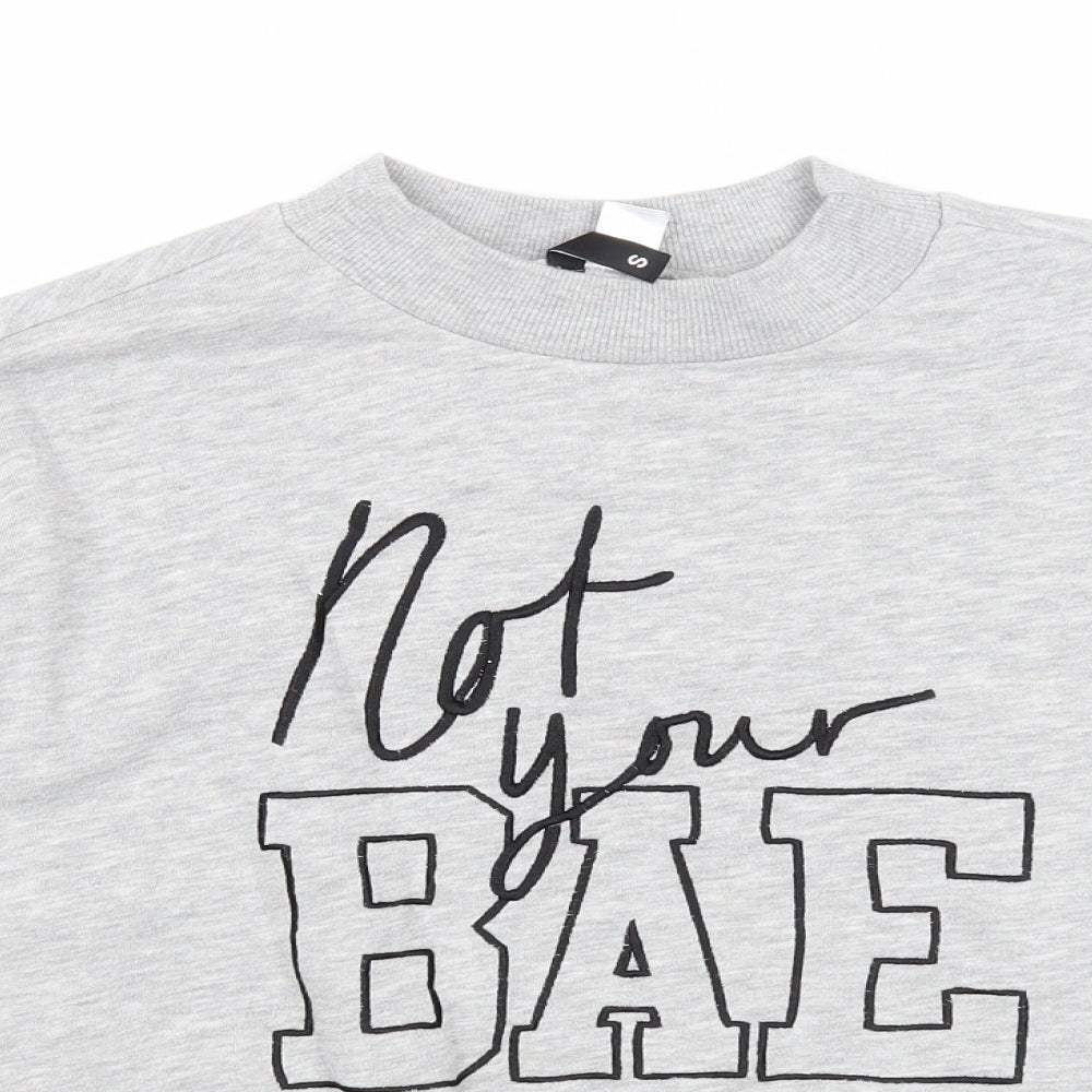 Divided Womens Grey Cotton Pullover Sweatshirt Size S Pullover - Not Your Bae