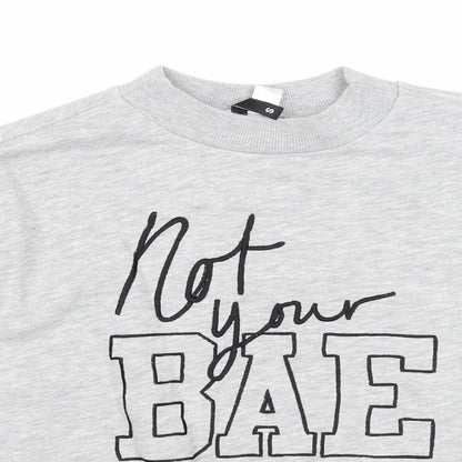 Divided Womens Grey Cotton Pullover Sweatshirt Size S Pullover - Not Your Bae