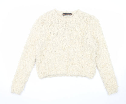 Womens UK Size M QED London Beige Pullover Jumper