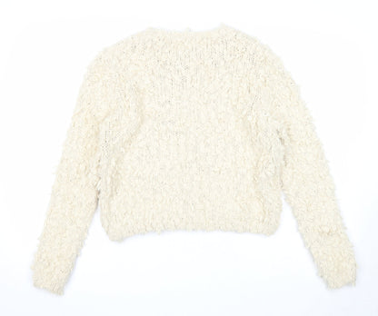 Womens UK Size M QED London Beige Pullover Jumper