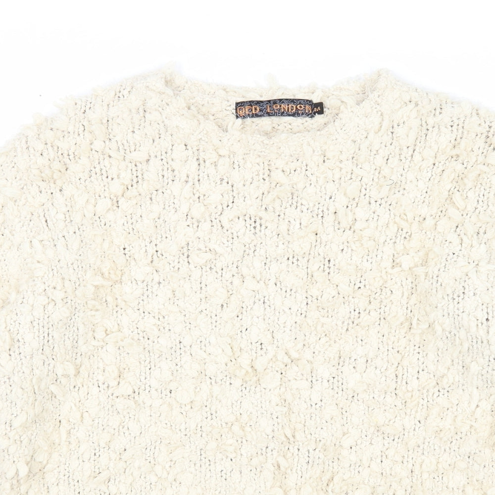 Womens UK Size M QED London Beige Pullover Jumper