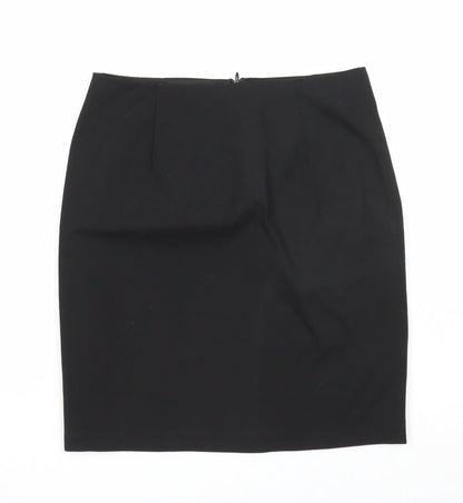 Marks and Spencer Girls Black Polyester Bandage Skirt Size 12-13 Years Regular Zip