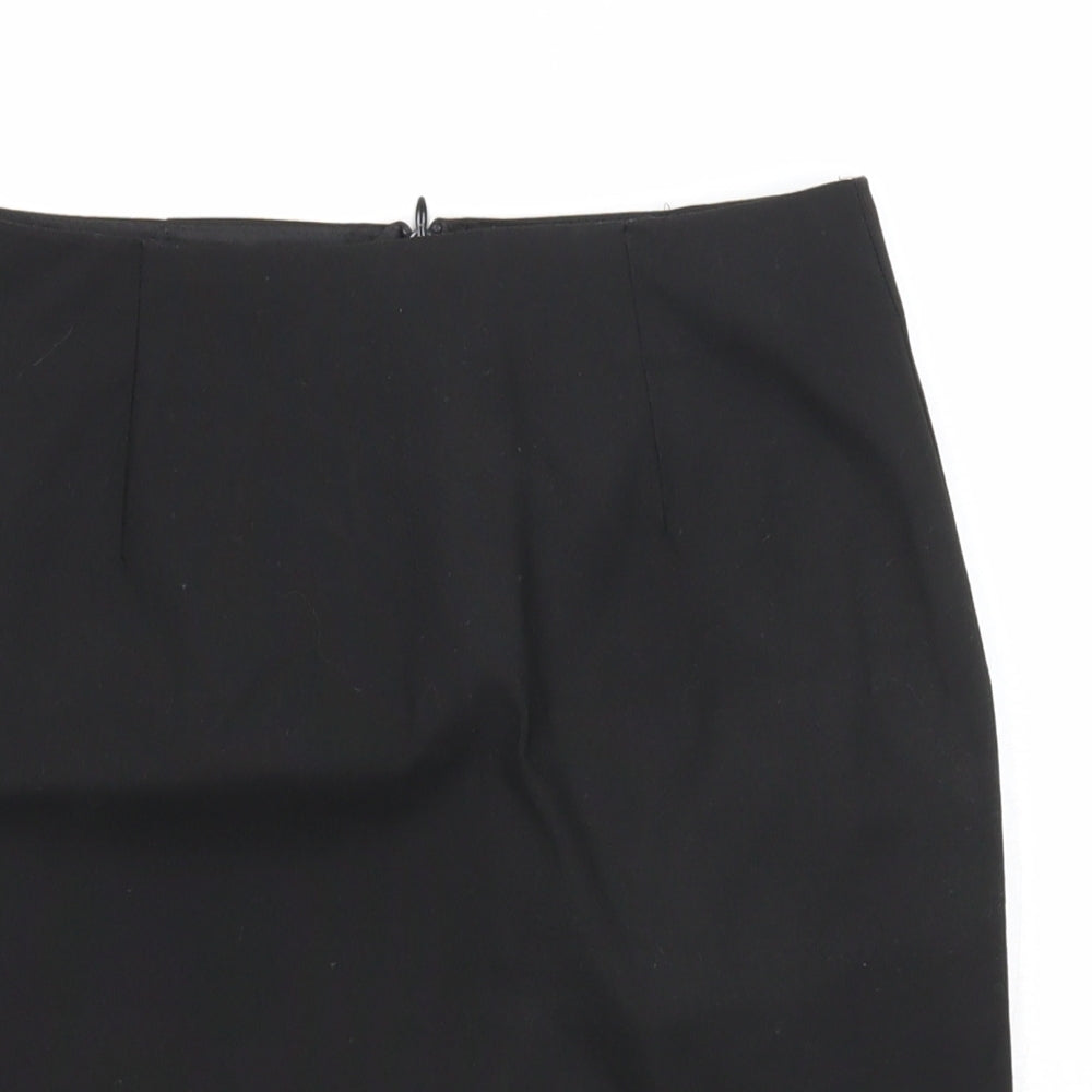 Marks and Spencer Girls Black Polyester Bandage Skirt Size 12-13 Years Regular Zip