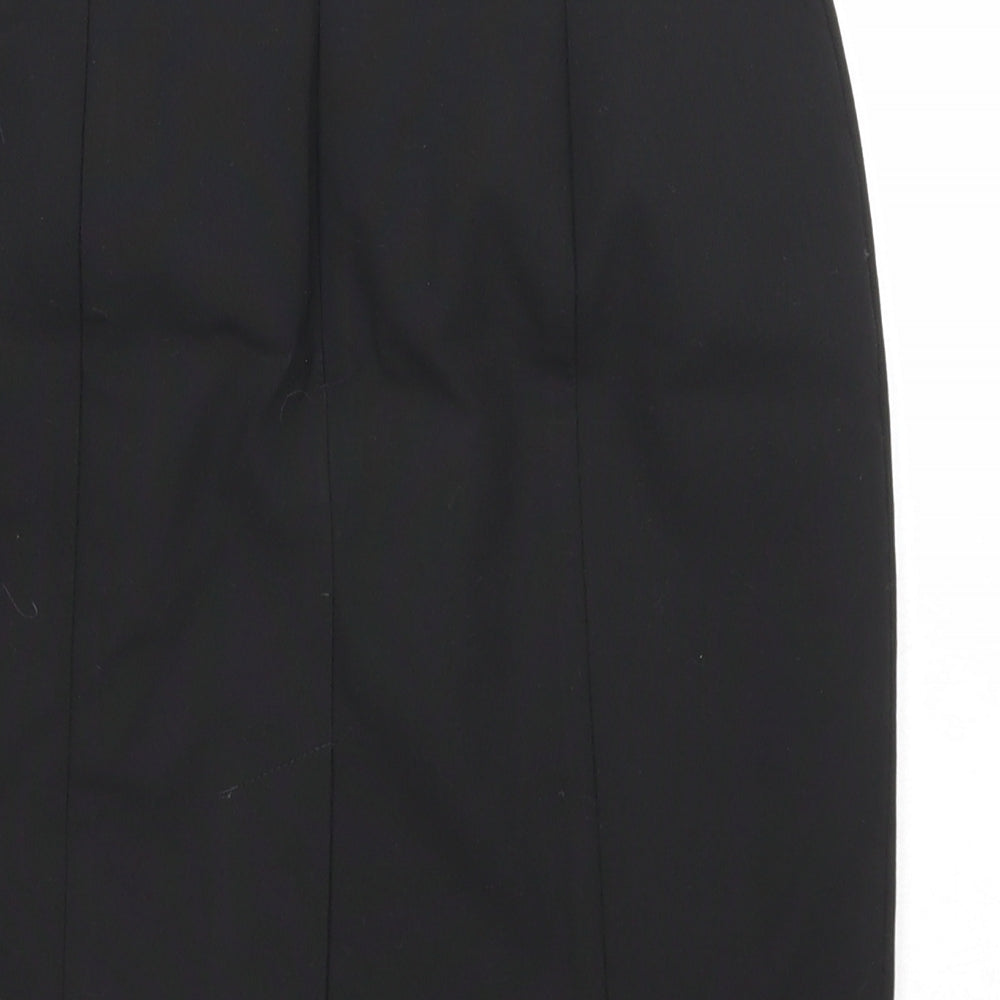 Marks and Spencer Girls Black Polyester Bandage Skirt Size 12-13 Years Regular Zip