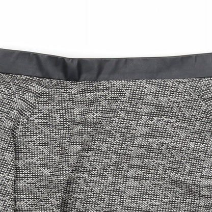 Divided Womens Black Geometric Polyester Skater Skirt Size S Zip