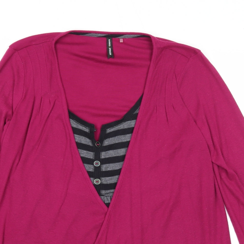 Womens UK Size 10 Marks and Spencer Purple Basic Blouse