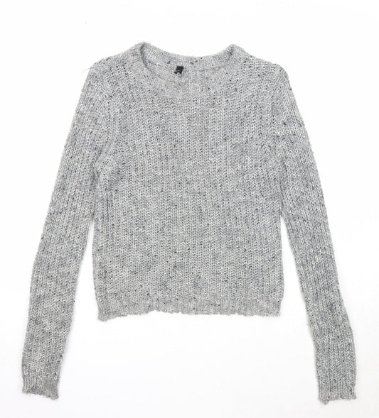Womens UK Size XS Divided Grey Pullover Jumper