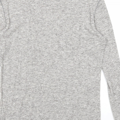 F&F Mens Grey Round Neck Cotton Pullover Jumper Size S Long Sleeve