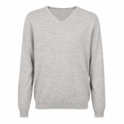 Deane & White Mens Grey V-Neck Wool Pullover Jumper Size S Long Sleeve