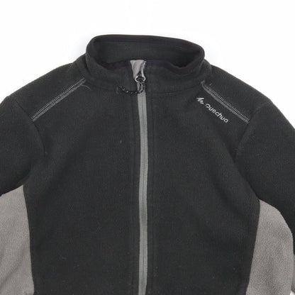 Quechua Boys Grey Geometric Jacket Size 10 Years Zip