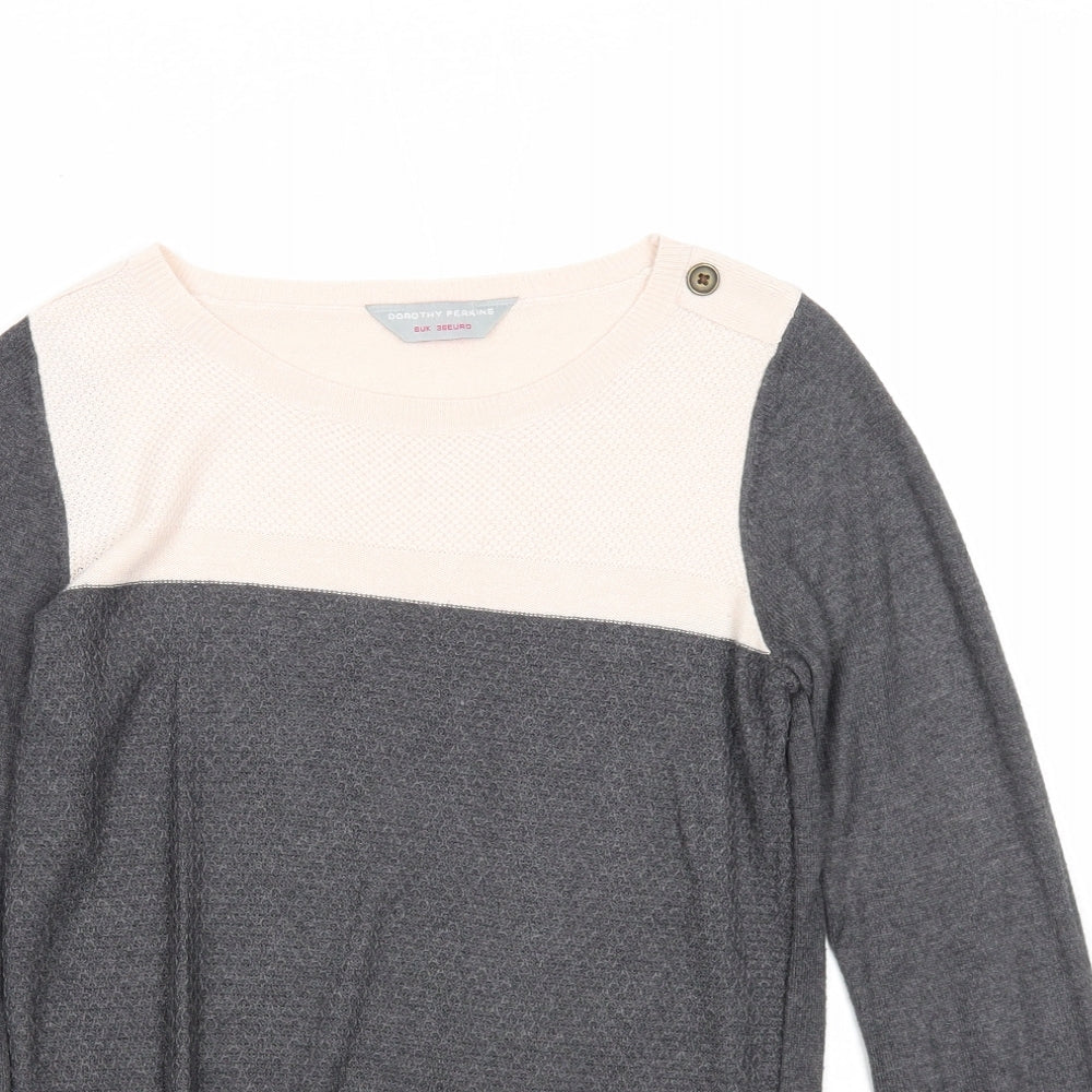 Womens UK Size 8 Dorothy Perkins Grey Pullover Jumper
