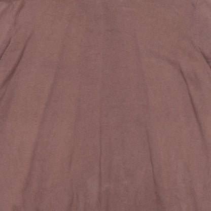 New Look Mens Brown V-Neck Cotton Pullover Jumper Size XL Long Sleeve