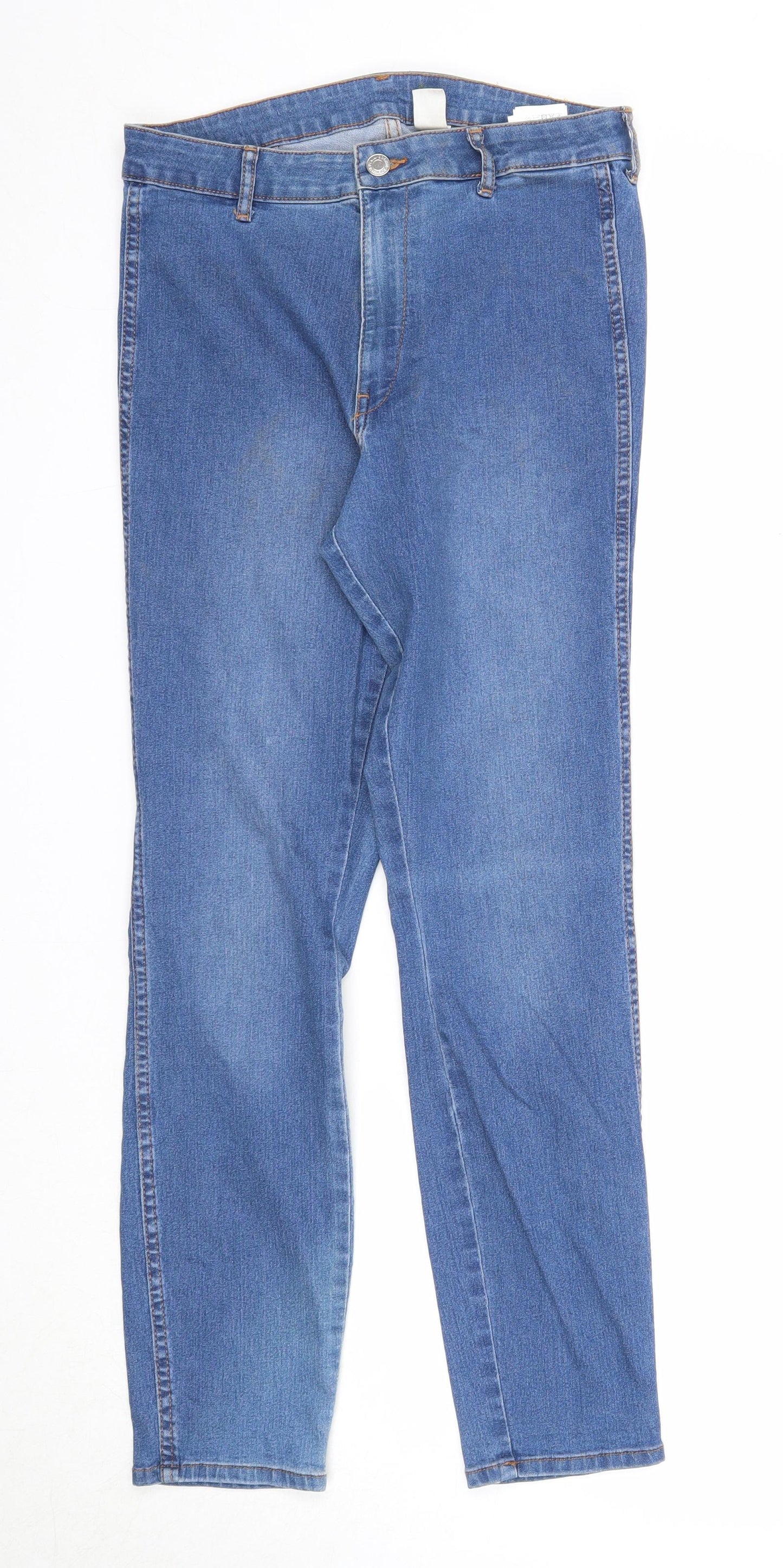 Womens UK Size 30 in H&M Regular Fit Straight Blue Jeans