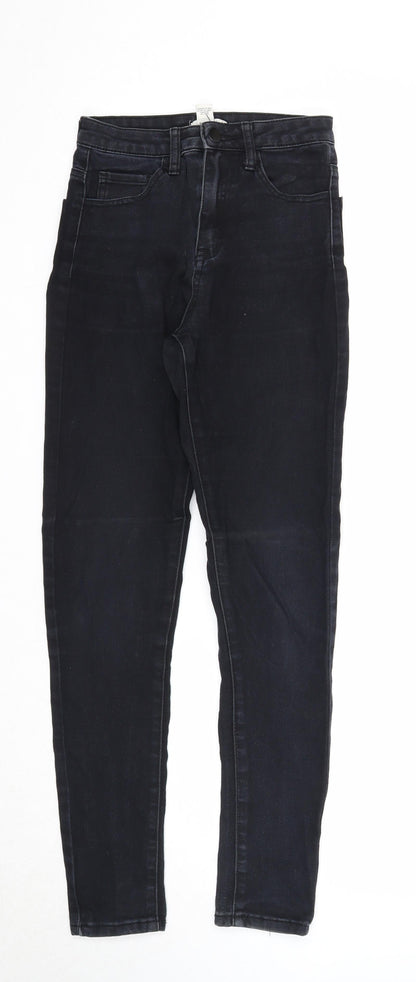 FOREVER 21 Womens Black Cotton Skinny Jeans Size 26 in Regular Zip