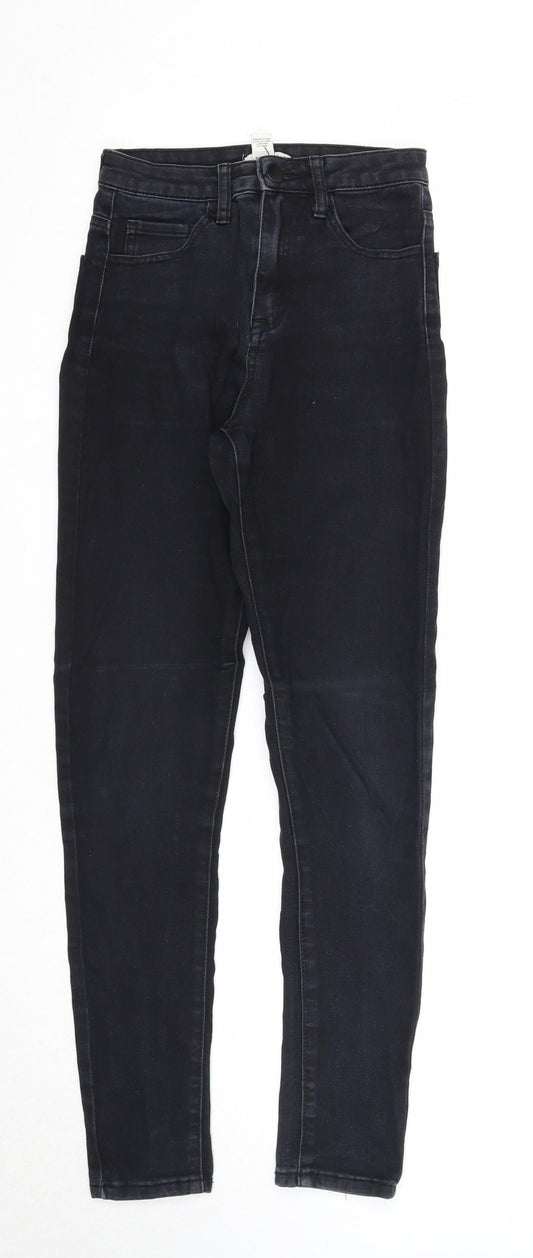 FOREVER 21 Womens Black Cotton Skinny Jeans Size 26 in Regular Zip