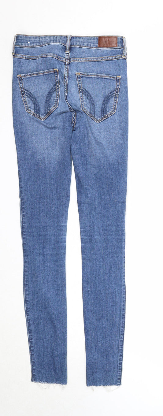 Hollister Womens Blue Cotton Skinny Jeans Size 24 in L30 in Regular Zip