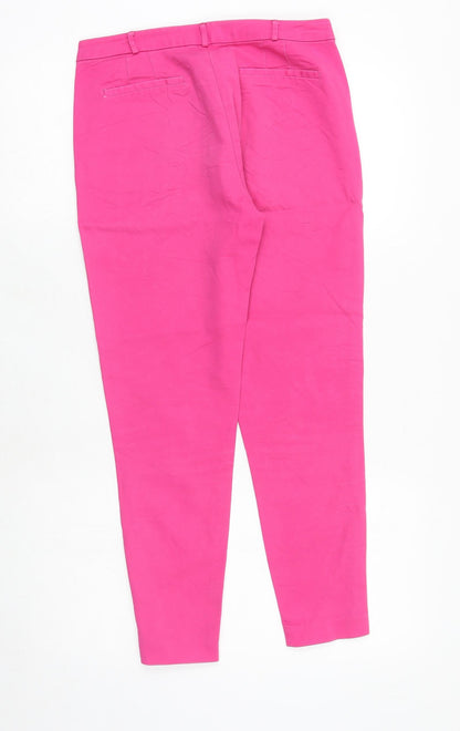 RESERVED Womens Pink Polyester Chino Trousers Size 8 Regular Zip