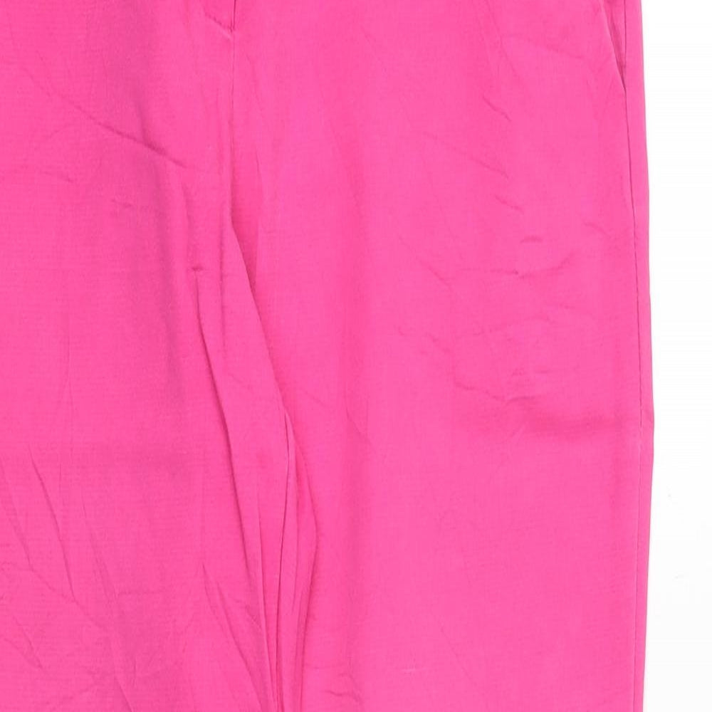 RESERVED Womens Pink Polyester Chino Trousers Size 8 Regular Zip