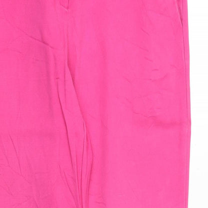 RESERVED Womens Pink Polyester Chino Trousers Size 8 Regular Zip