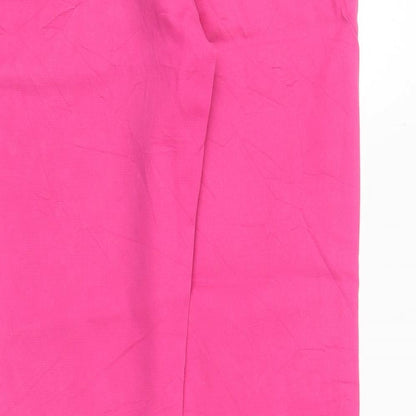 RESERVED Womens Pink Polyester Chino Trousers Size 8 Regular Zip