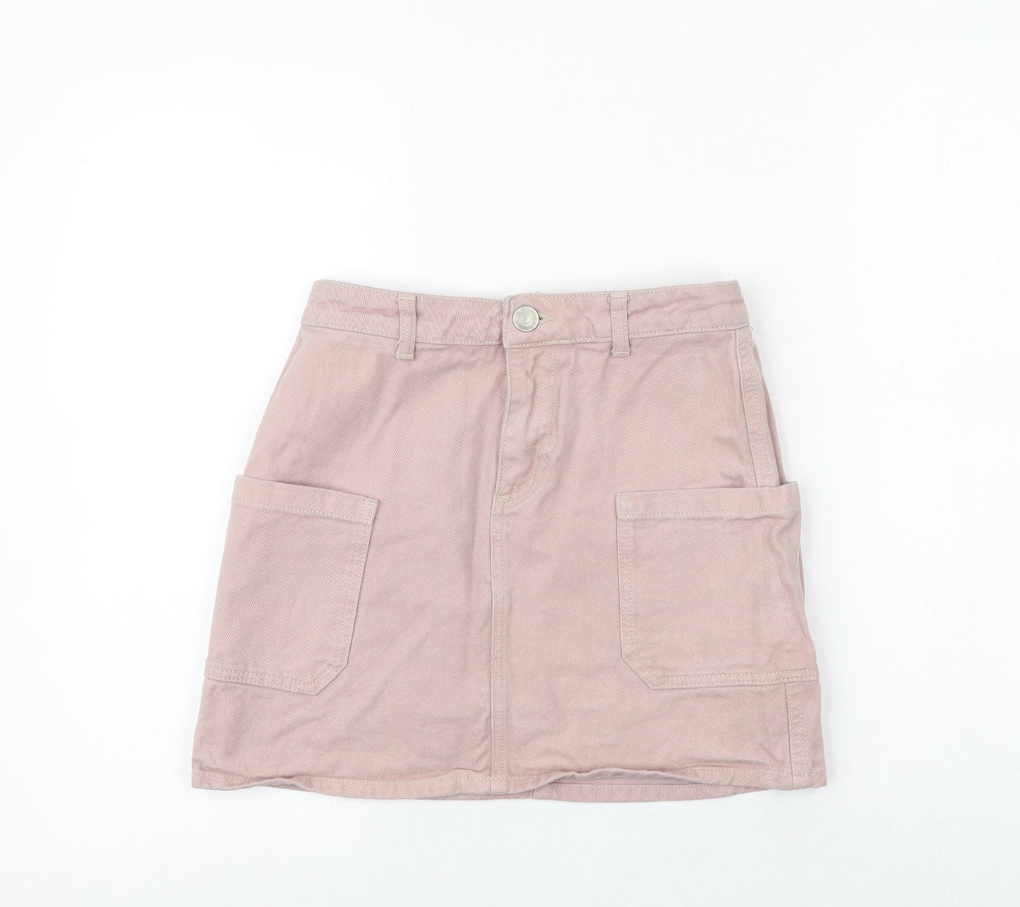 BDG Womens Pink Cotton Cargo Skirt Size XS Button