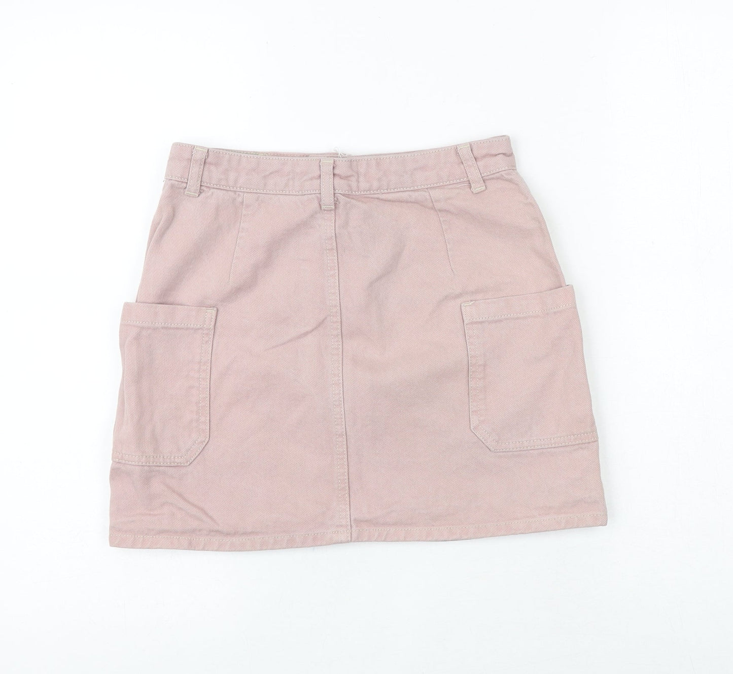 BDG Womens Pink Cotton Cargo Skirt Size XS Button